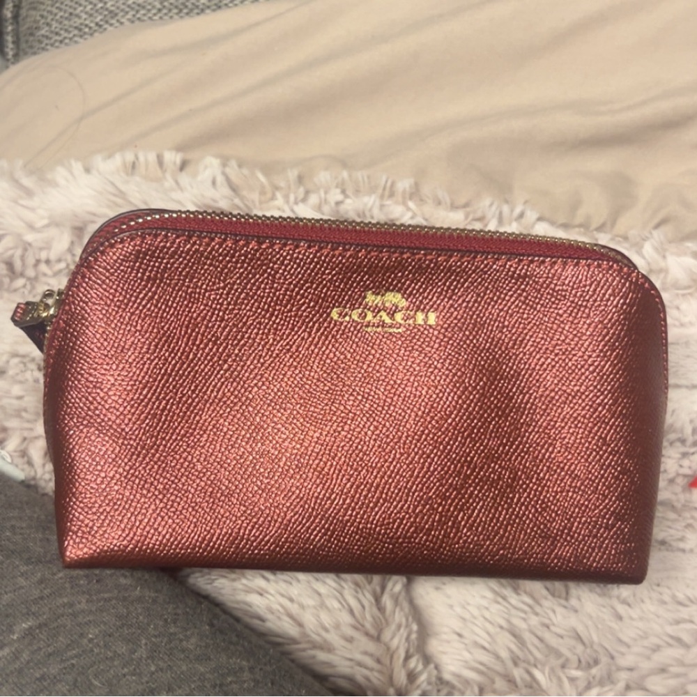 Coach Metallic Red Cosmetic Bag - Picture 2 of 6